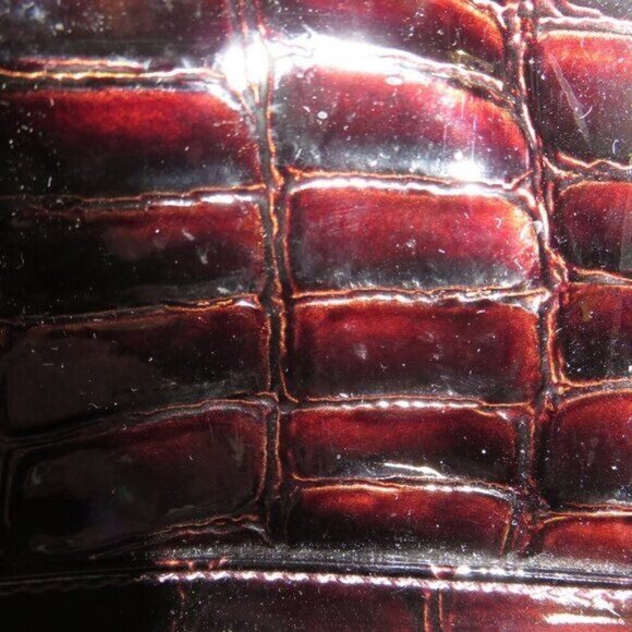 Carpisa Italian vegan leather red burgundy crocodile pattern handbag Stunning - Picture 4 of 13